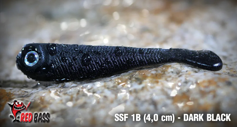 Redbass gumová nástraha mikrosmáček ssf 1b dark black - 4 cm 0,6 g