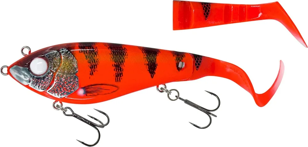 Savage gear nástraha deviator tail slow sinking red tiger - 16,5 cm 48 g
