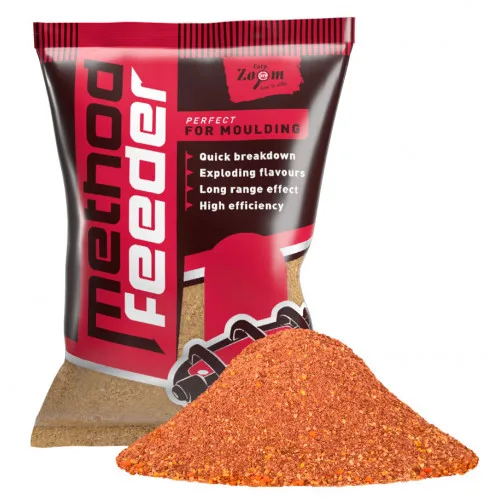 Carp zoom krmítková směs method feeder groundbait 1 kg - jahoda ryba – CARPZOOM