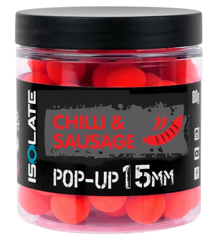 Shimano plovoucí boilie isolate pop-up chilli sausage fluo red - 12 mm 50 g