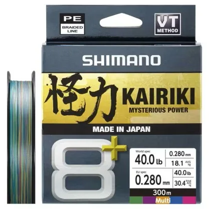 Shimano splétaná šňůra line kairiki 8+ multi color 300 m - 0,28 mm 31,9 kg