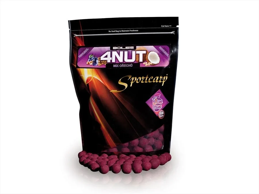 SportCarp Boilies 4NUT Plum Jam Hmotnost: 1kg, Průměr: 20mm