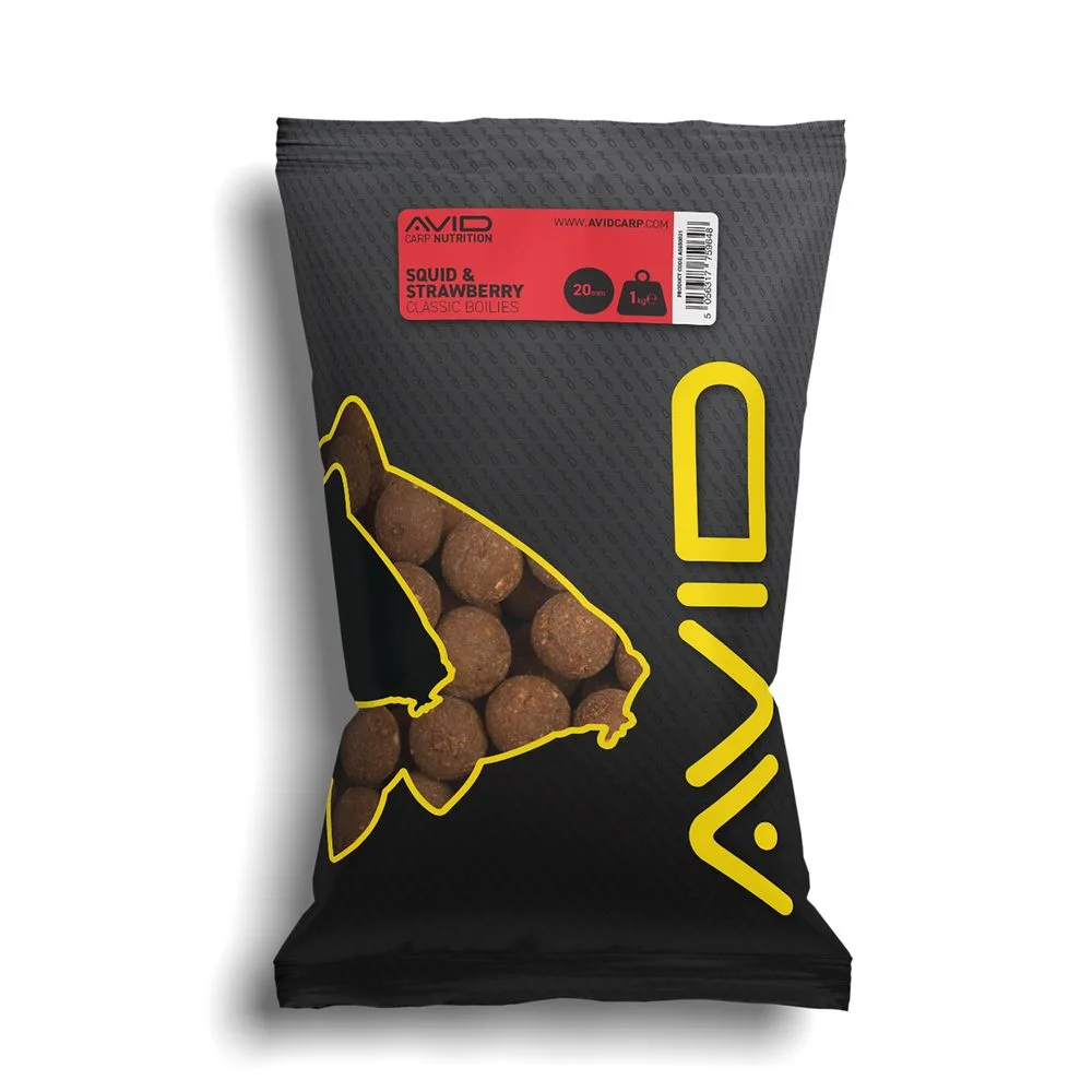 Avid Boilies Classic Squid & Strawberry 1kg - 20mm