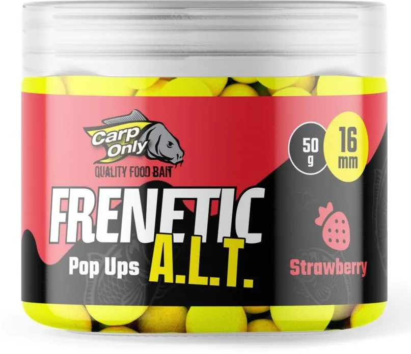 Carp only plovoucí boilies frenetic a.l.t. hi-visual pop ups 16 mm 50 g - strawberry