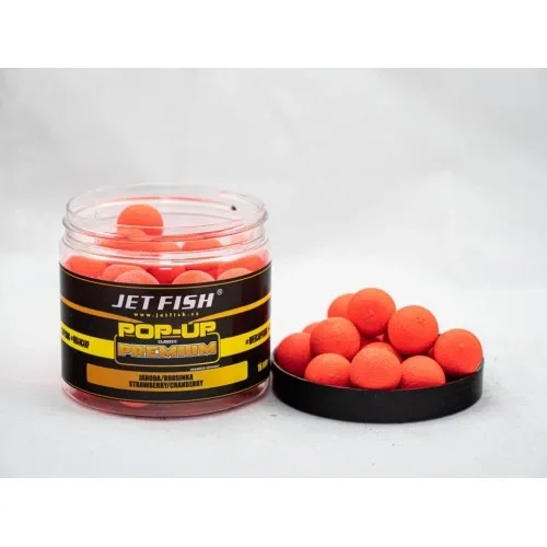 Jet Fish Plovoucí Boilies Premium Classic Pop Up Jahoda Brusinka Hmotnost: 60g, Průměr: 16mm