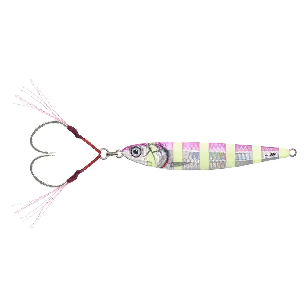 Savage gear pilker 3d anchovy jig pink zebra glow - 14 cm 150 g