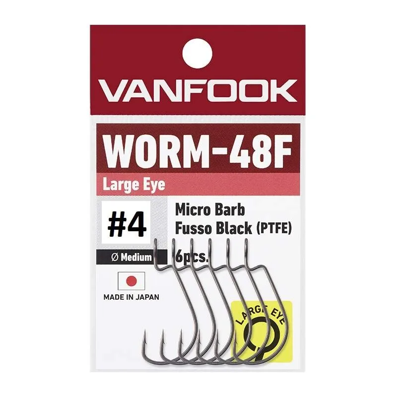 Vanfook Háčky Worm 48F Big Eye Počet kusů: 7ks, Velikost háčku: #4