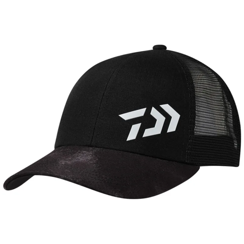 Daiwa kšiltovka 3d logo half mesh cap black haze camo