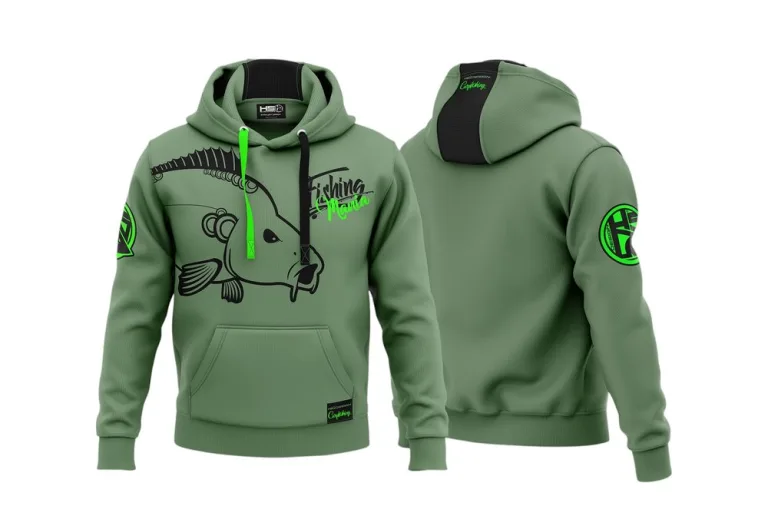 Hotspot Design Rybářská Mikina Fishing Mania zelená - L