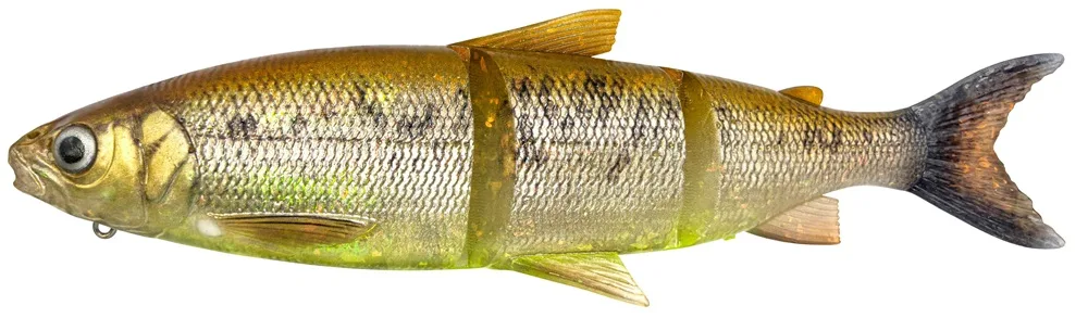 Savage gear gumová nástraha 3d line thru whitefish moderate sinking brown chartreuse - 17 cm 53 g