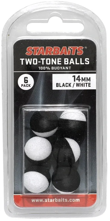 Starbaits Plovoucí Kulička Two Tones Balls 14mm 6ks Varianta: Černá/bílá, Průměr: 14mm