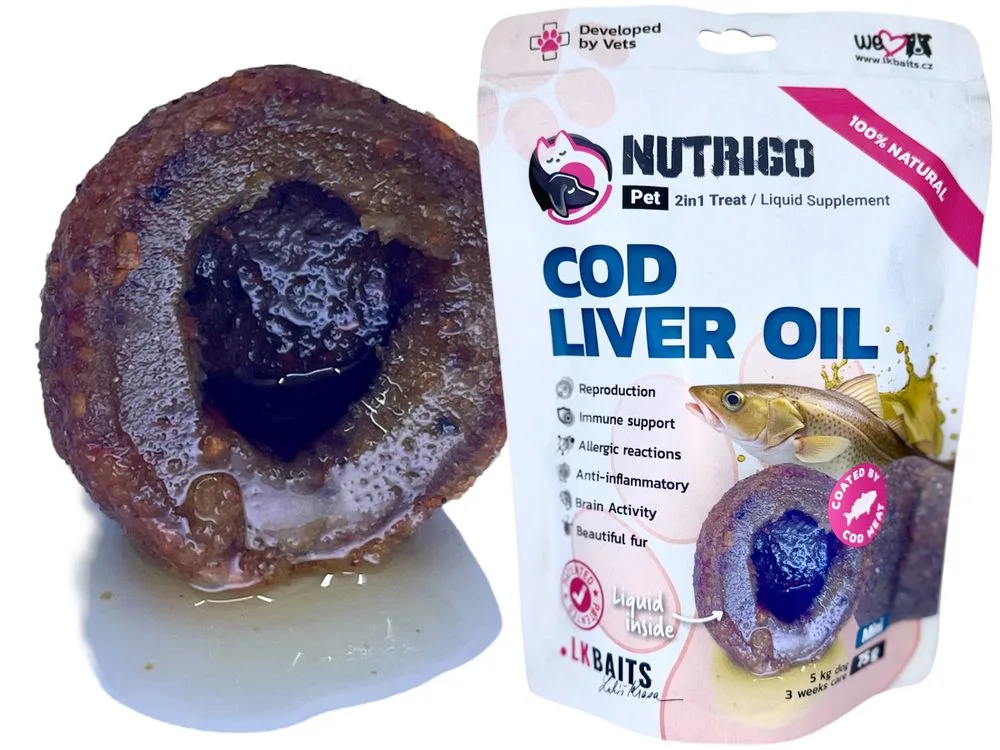 LK Baits Pet Doplněk stravy Nutrigo Dog Supplement Cod Liver Oil - S-M 170g – LK Baits PETs