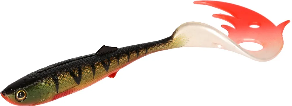 Mikado gumová nástraha sicario pike tail bloody perch balení - 14 cm 13 g 2 ks