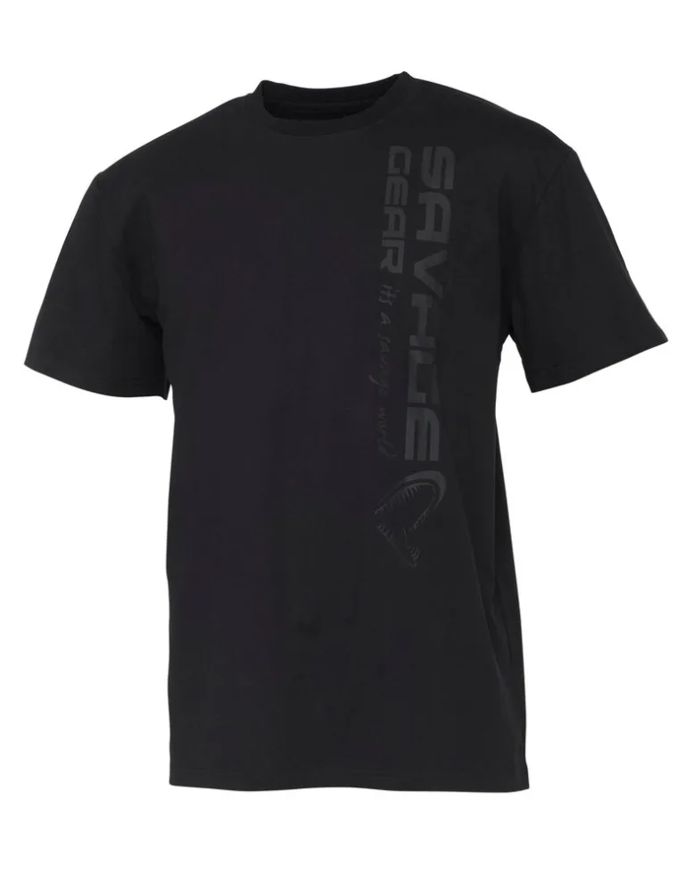 Savage Gear Triko Vertical Logo Tee Black - XXL