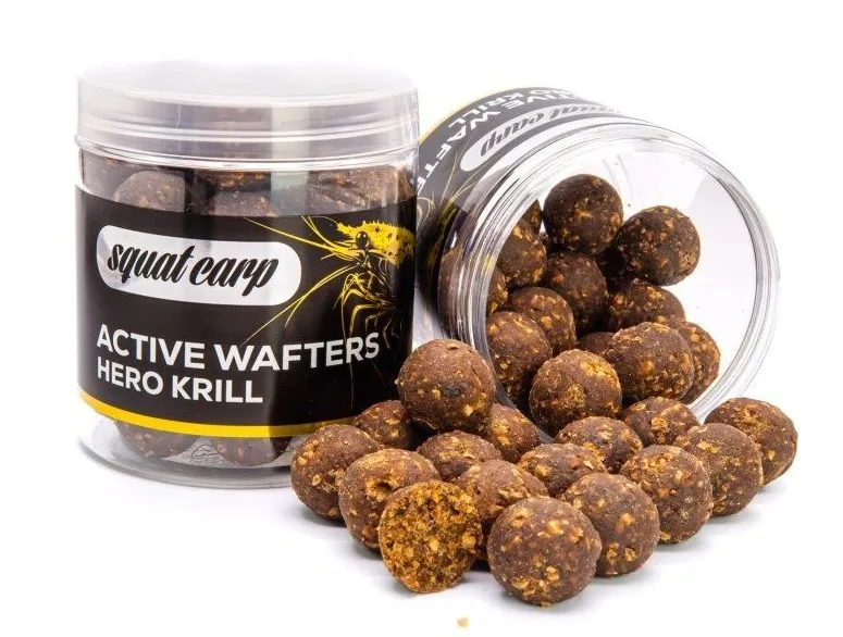 Squat carp vyvážené boilies active wafters hero krill - 150 g 20 mm