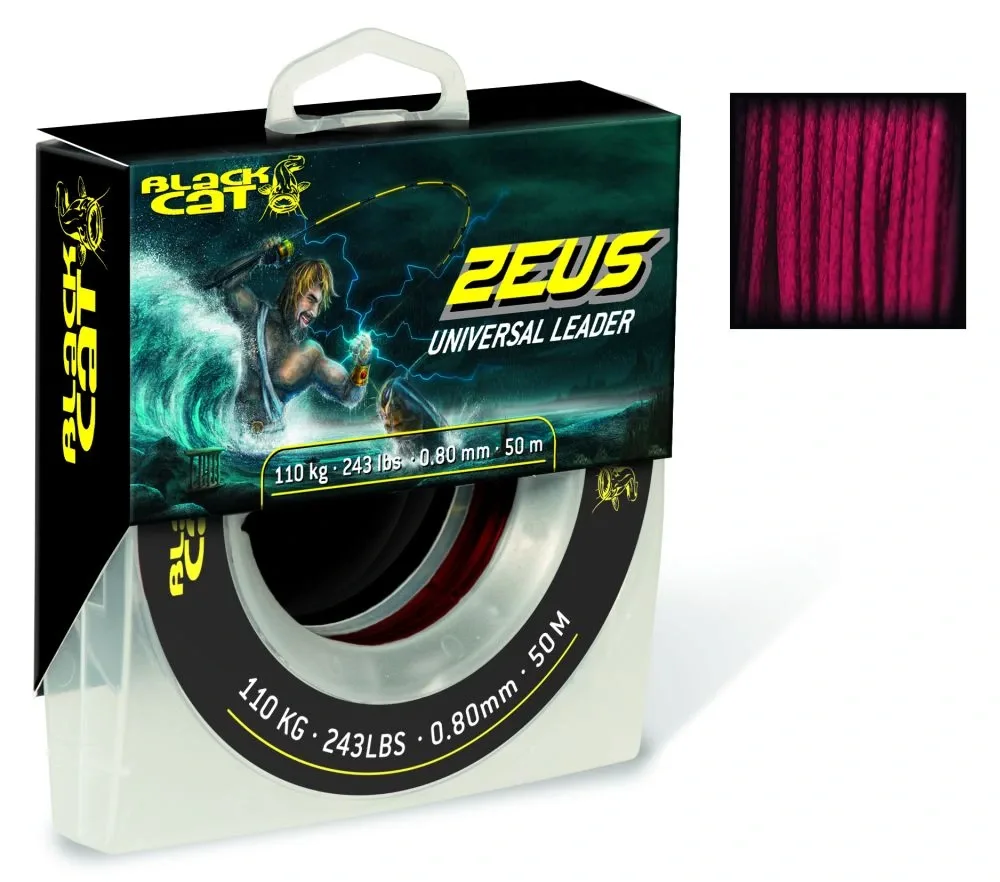 Black Cat Návazcová Šňůra Zeus Universal Leader O 0,80mm 50m 110kg red