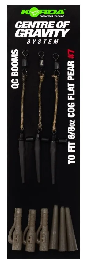 Korda montáž centre of gravity boom qc flat pear 3 ks - 6/8 oz