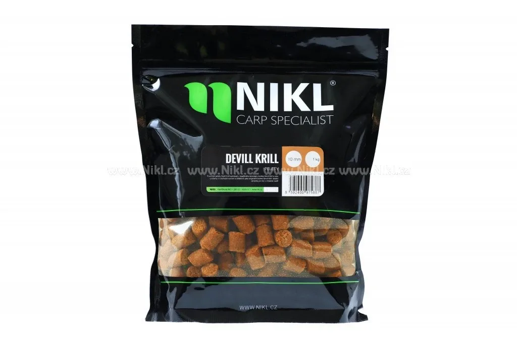 Nikl Pelety Devill Krill Varianta: S Dírkou, Hmotnost: 1kg, Průměr: 18mm