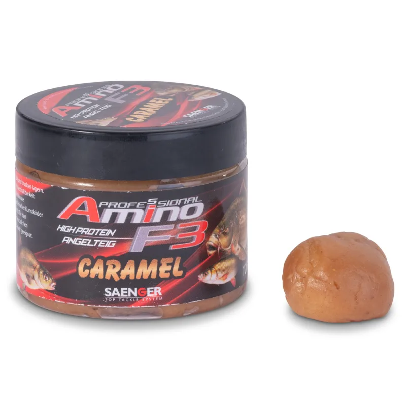 Saenger rybářské těsto amino f-3 120 g - karamel