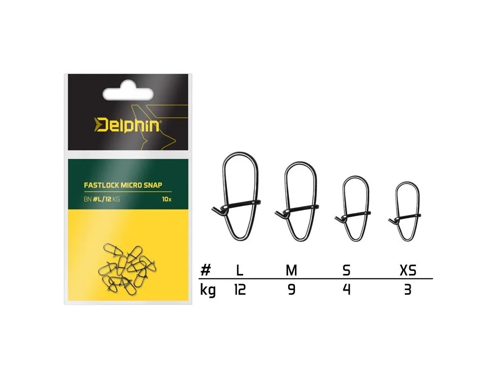 Delphin Karabinka Fastlock Micro Snap 10ks Varianta: 12kg, Velikost: L