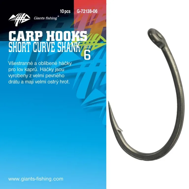 Giants Fishing Háček s očkem Short Curve Shank 10ks - vel.8