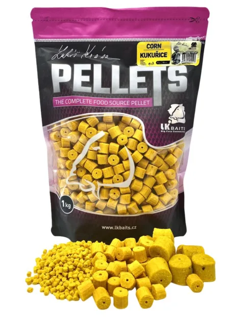 LK Baits Kukuřičné pelety Corn Pellets - 8mm 1kg