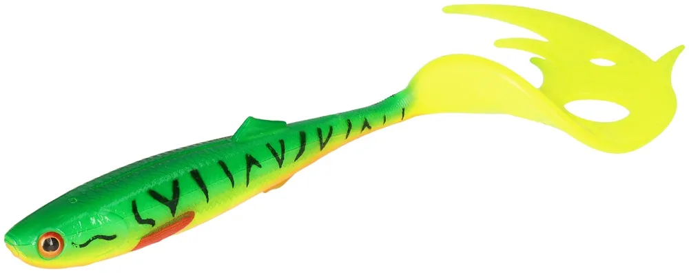 Mikado gumová nástraha sicario pike tail firetiger balení - 14 cm 13 g 2 ks