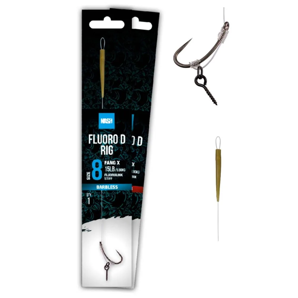 Nash Návazec Fluorocarbon D-Rig - vel.8 Bez protihrotu