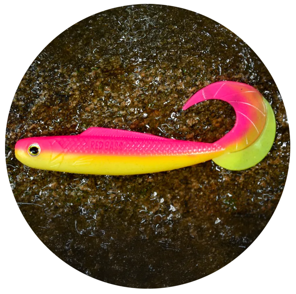 Redbass gumová nástraha twister kixter tutti frutti uv - l 100 mm 6,7 g