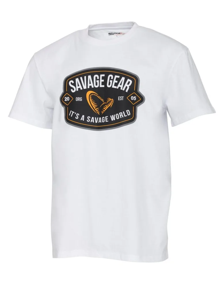 Savage Gear Triko Badge Logo Tee White - S