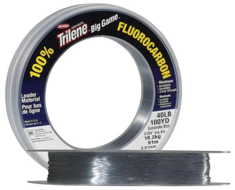Berkley Vlasec Fluorocarbon BIG GAME 90 m crystal Nosnost: 18.2kg, Průměr: 0,61mm