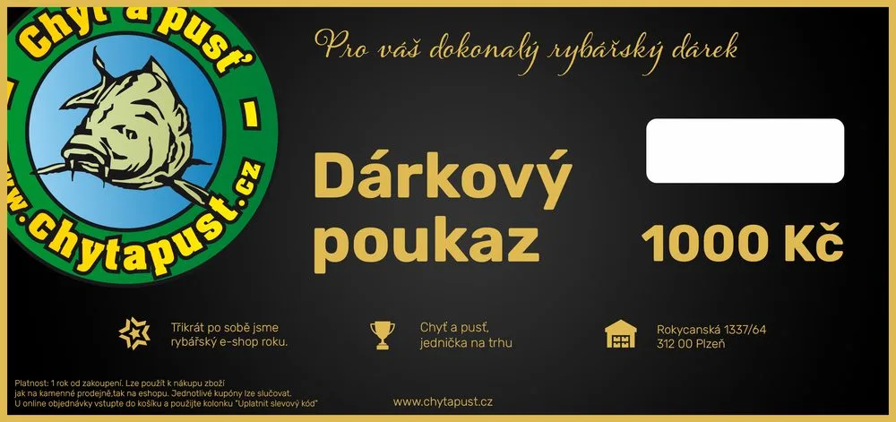 Chyť a pusť Luxusní dárkový poukaz 1000 Kč