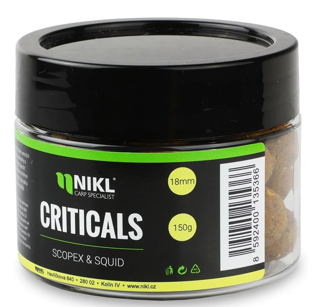 Nikl Boilie Criticals Scopex & Squid 150g Hmotnost: 150g, Průměr: 24mm