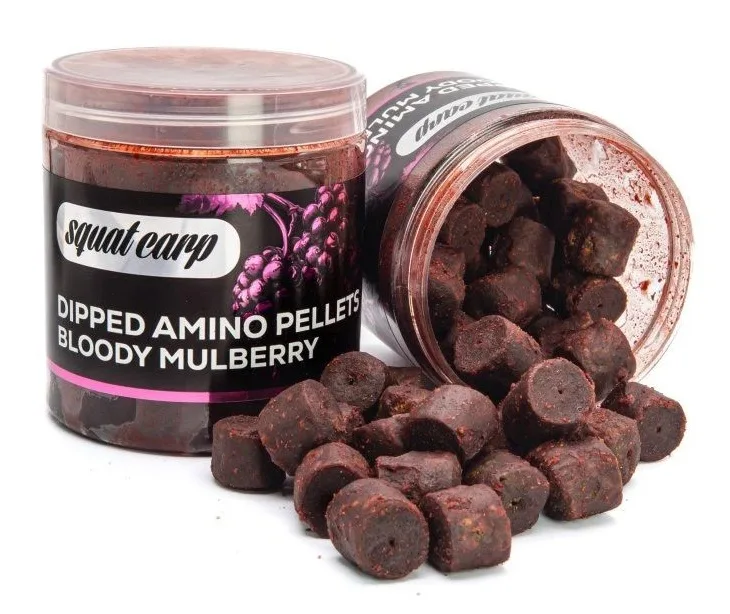 Squat carp amino pelety v dipu bloody mulberry 180 g 15 mm