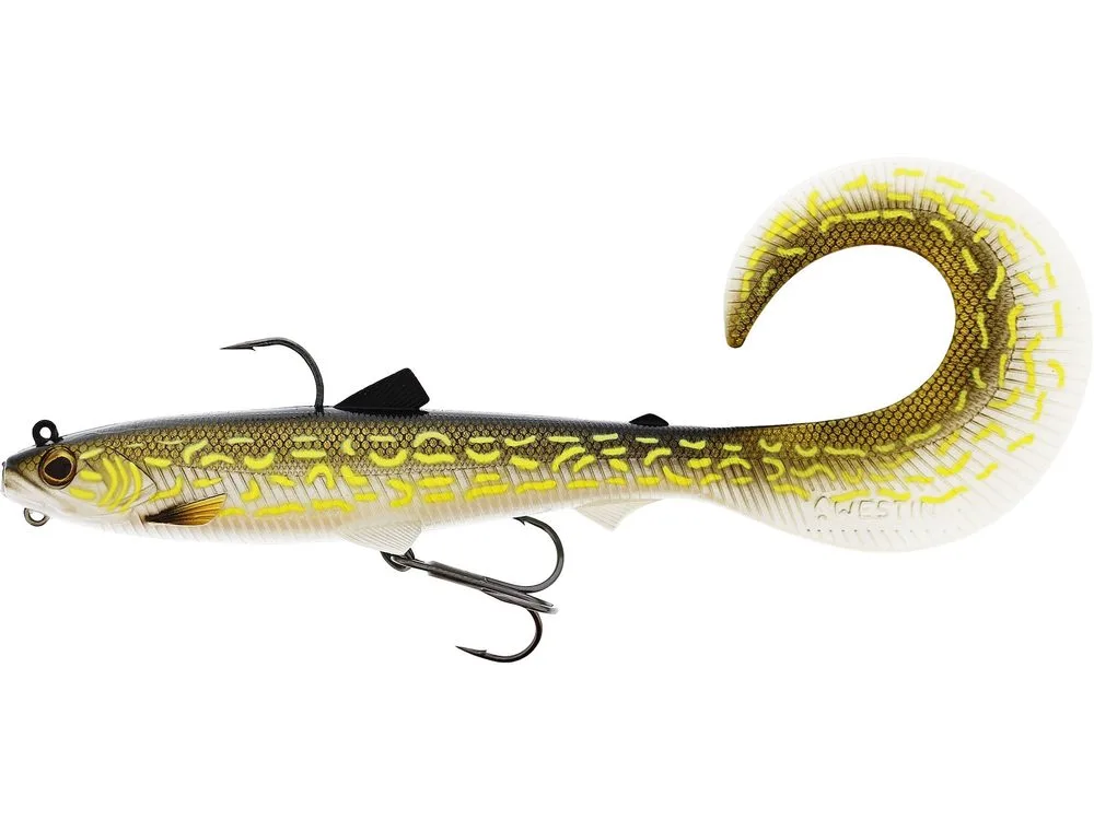 Westin Gumová nástraha Bullteez Curltail R2F Sinking Natural Pike - 16cm 35g