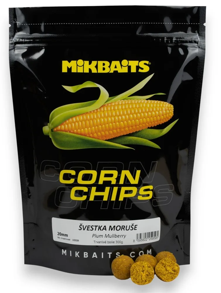 Mikbaits boilie corn chips švestka moruše - 2,5 kg 24 mm