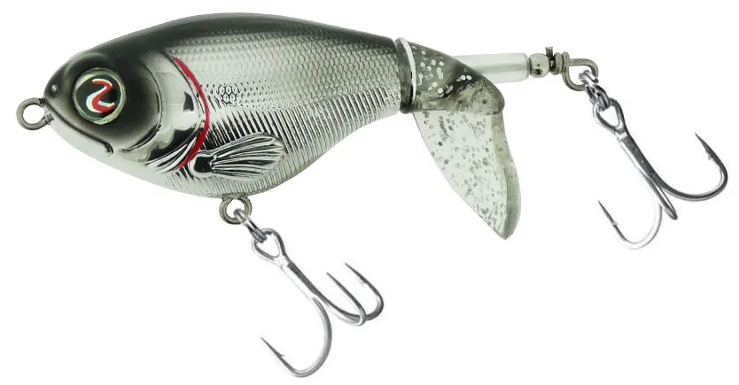 River2sea wobler hladinový whopper plopper chrome black - 7,5 cm 16,5 cm