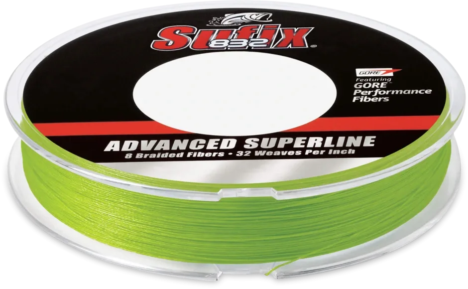 Sufix Pletená Šňůra 832 Braid Neon Lime 120m Nosnost: 5,9kg, Průměr: 0,10mm