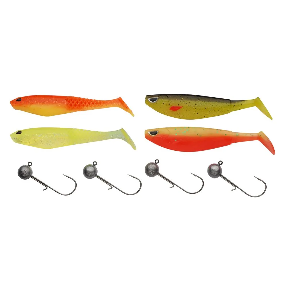Berkley sada nástrah a jigových hlaviček powerbait zander jig pro pack dark water 8 ks 10 + 12 cm 10 g