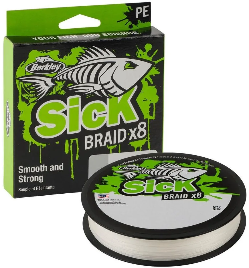 Berkley splétaná šňůra sick braid white 150 m - 0,29 mm 26,4 kg