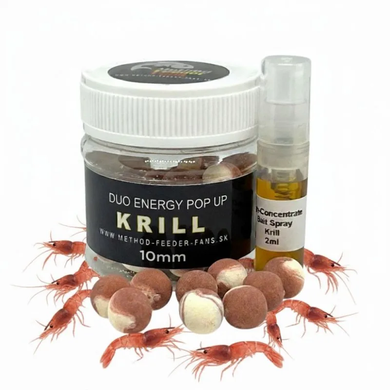 Method feeder fans pop up duo energy 10 mm 50 ml + sprej esence 2 ml - krill