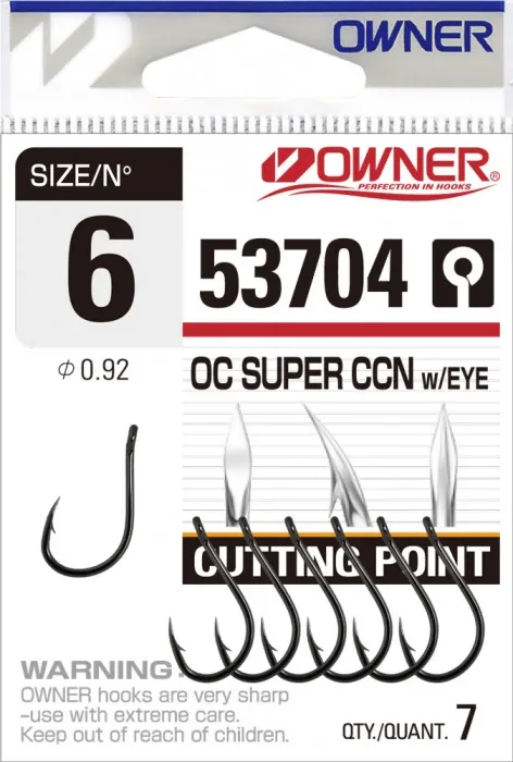 Owner Háčky s Očkem Cutting Point 53704 Počet kusů: 6ks, Velikost háčku: #3