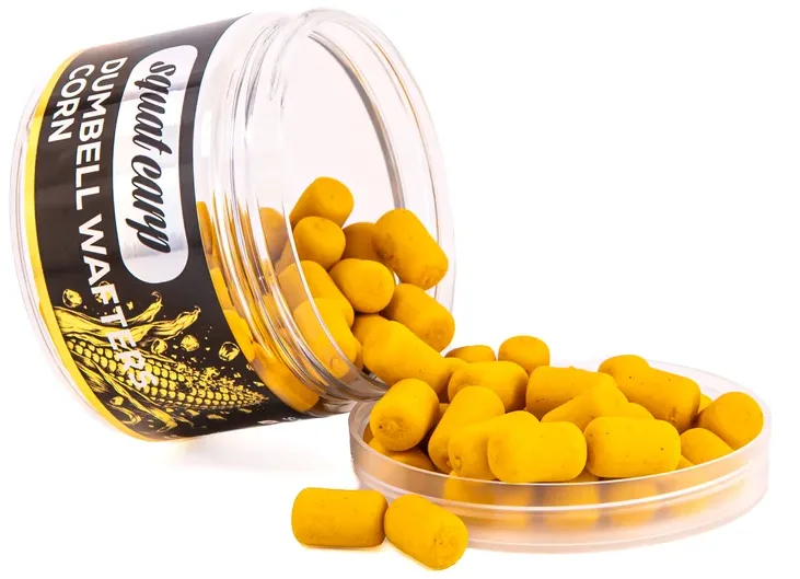 Squat carp vyvážené boilies wafters dumbells corn 55 g 10x16 mm