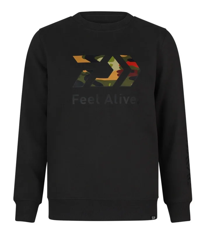 Daiwa mikina d-vec hoodie crew neck camo - l