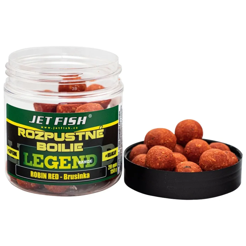 Jet Fish Rozpustné Boilie Legend Range Robin Red - Brusinka 250ml Průměr: 24mm