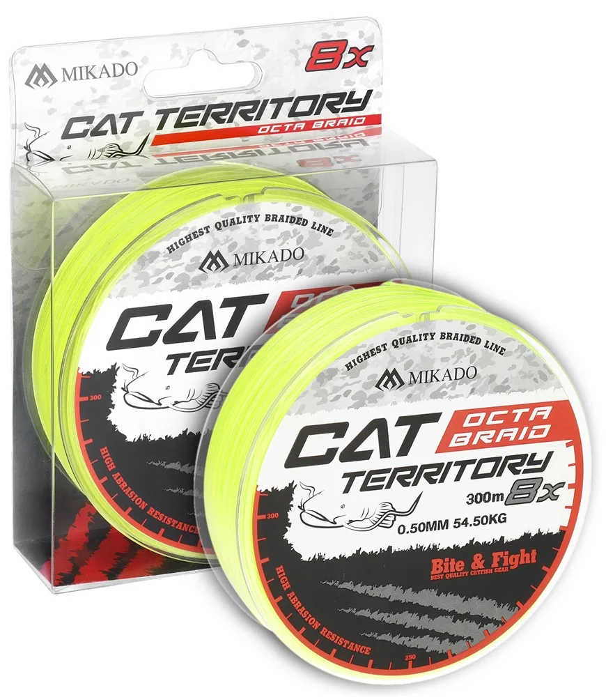 Mikado pletená šňůra cat territory octa braid fluo 300 m - 0,70 mm 76,4 kg