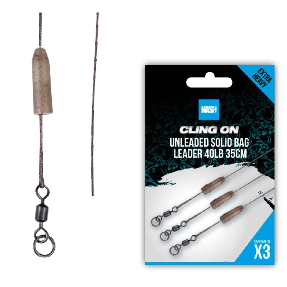 Nash Montáž Ready Tied Unleaded Solid Bag Leader 40lb 35cm 3ks