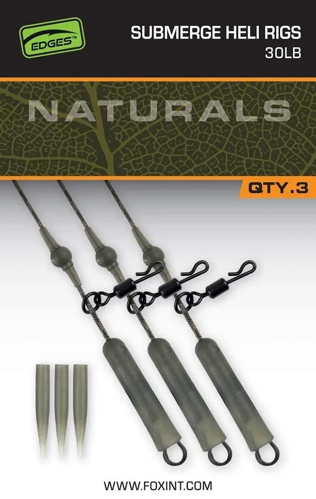 Fox Montáž Naturals Submerged Heli Rigs Leaders 75cm 3ks Nosnost: 30lb