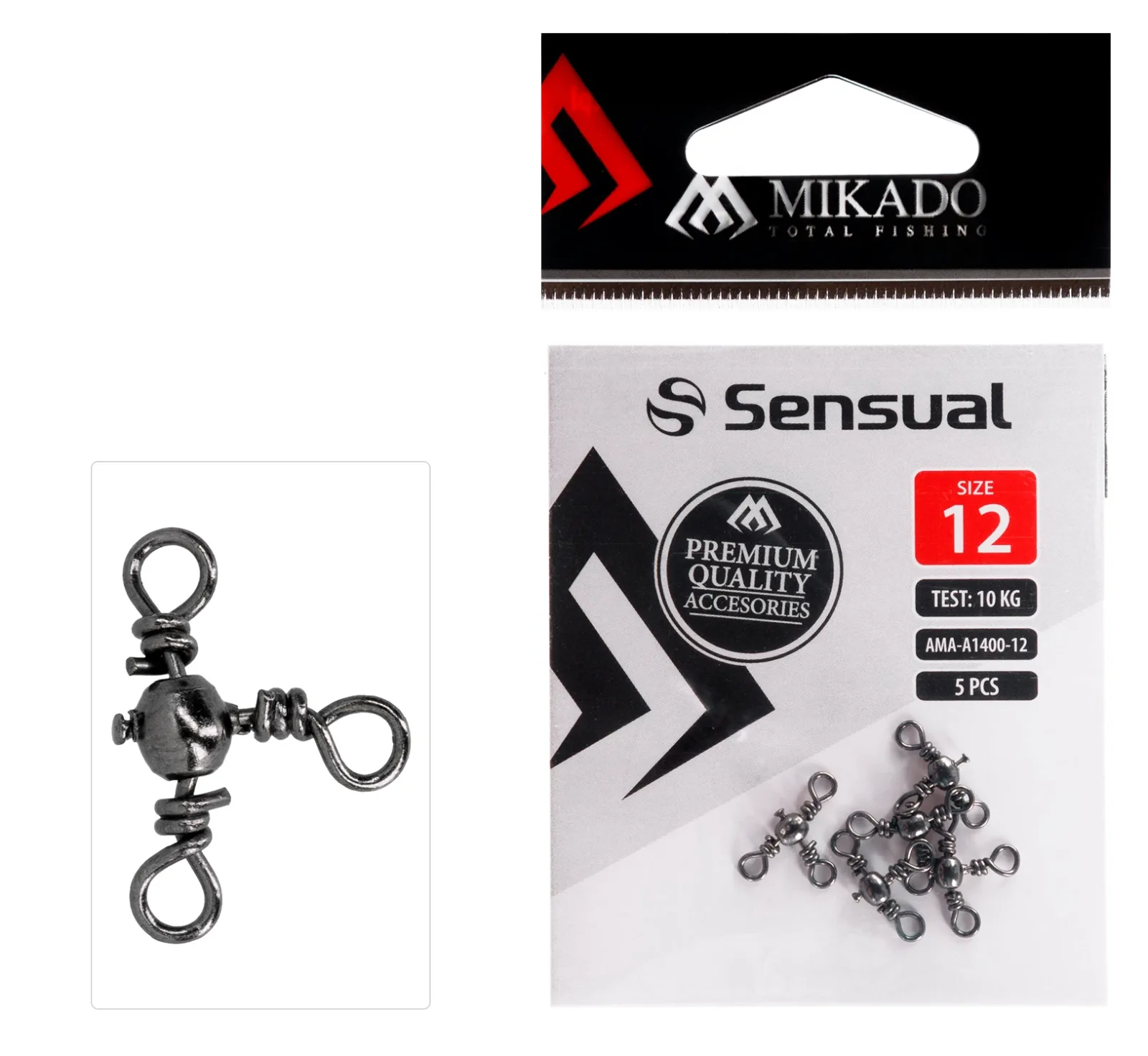 Mikado Trojobratlík Barrel Černý Nikl 5ks Nosnost: 40kg, Velikost: #1/0