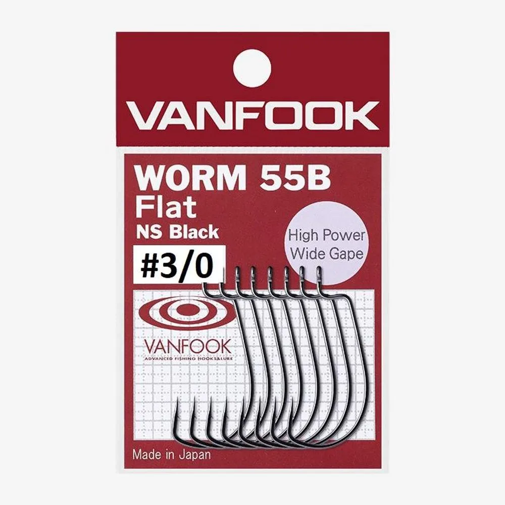 Vanfook Offsetové háčky Worm 55B Flat - 3/0 5ks